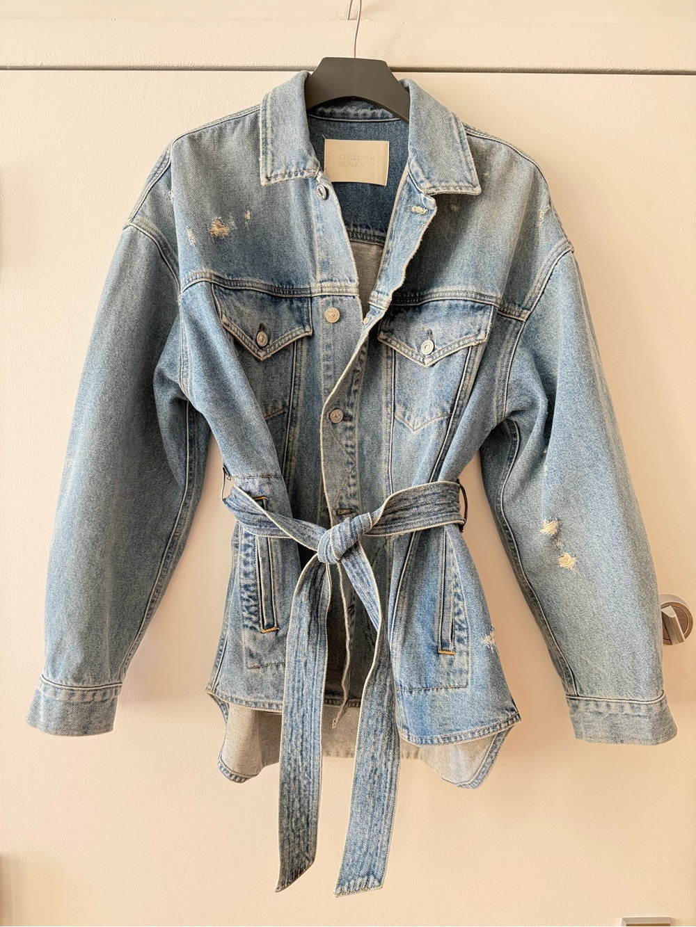 Citizens of Humanity Denim Belted Jacket - Light Blue Women’s Coat